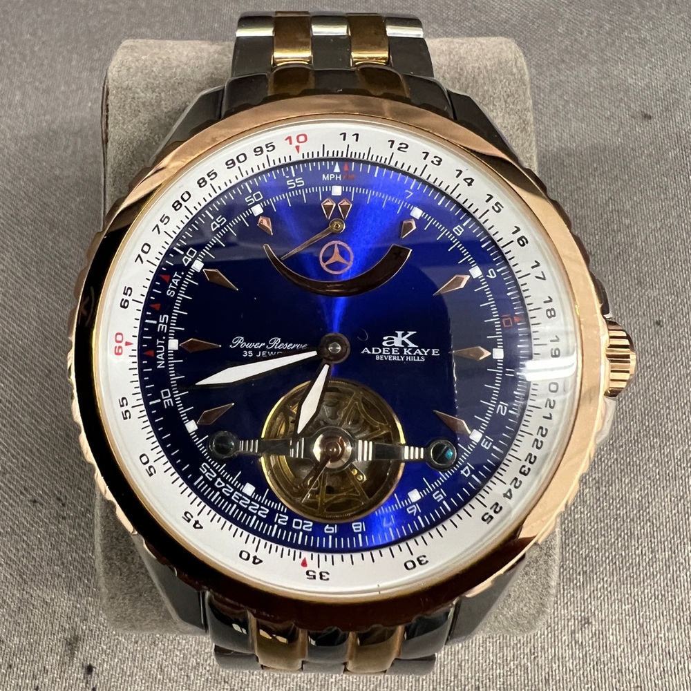Mercedes-Benz Adee Kaye Beverly Hills Blue Dial Rose Gold Silver Automatic Watch